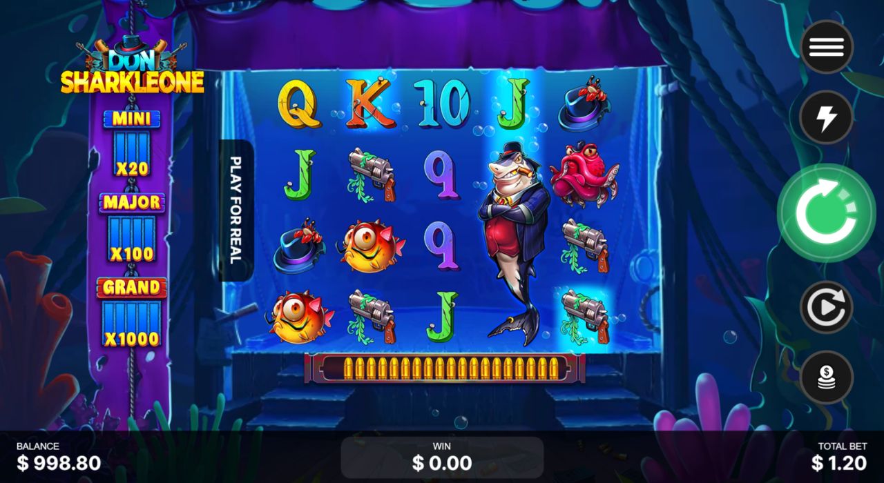 Don Sharkleone online slot gameplay.