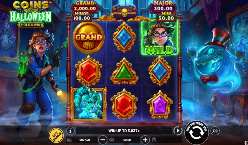 Coins of Halloween online slot gameplay.