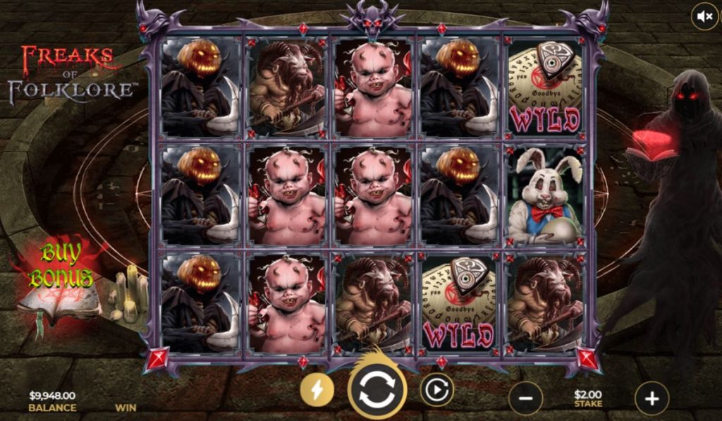 Freaks of Folklore online slot gameplay.