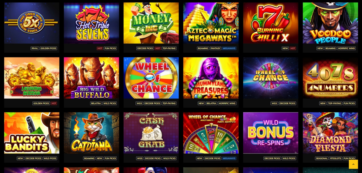 Decode Casino slot game selection
