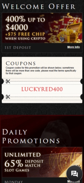 Lucky Red Casino Promotions Page