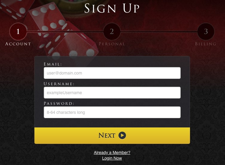 Lucky Red Casino personal details