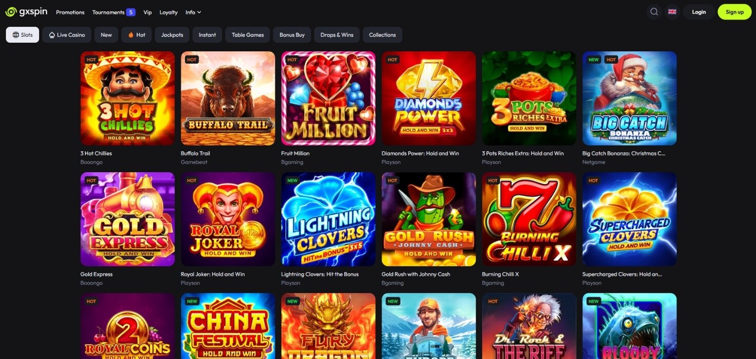 GxSpin Casino slot page
