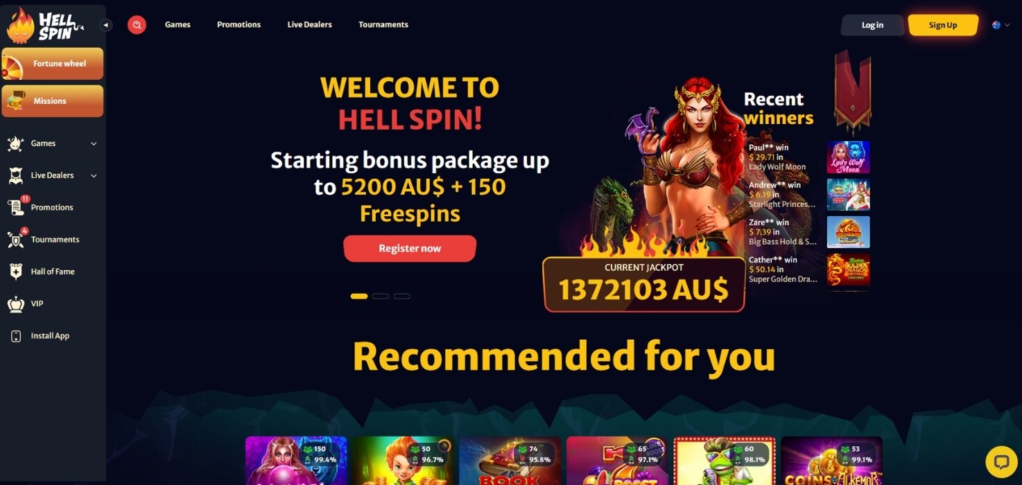 HellSpin Home Page