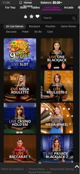 Jackpot City Live Dealer Games Mobile