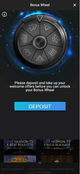 Jackpot City Mobile Bonus Wheel