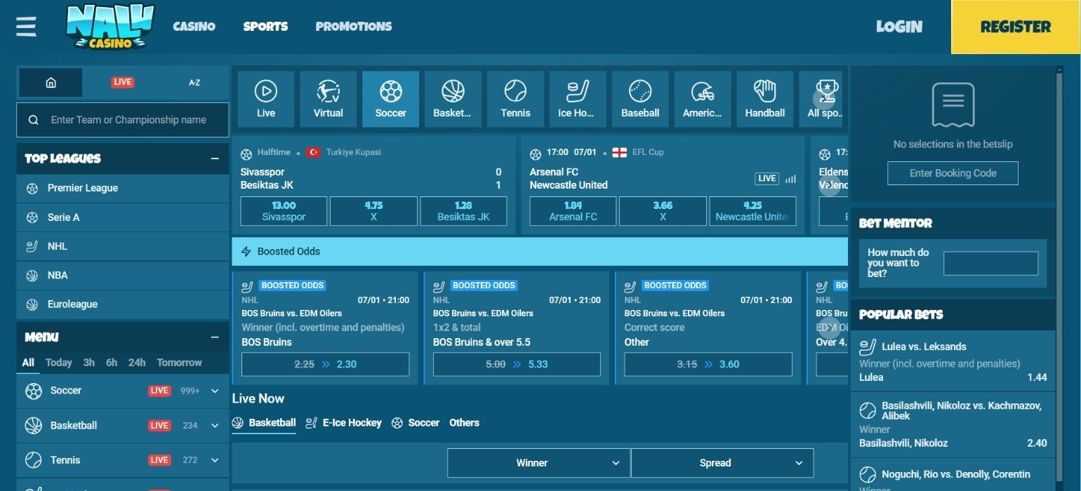Nalu Casino Sportsbook Home Page