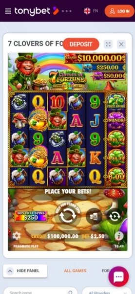 7 Clovers of Fortune slots game on mobile