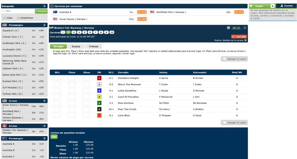 Apuestas caballos