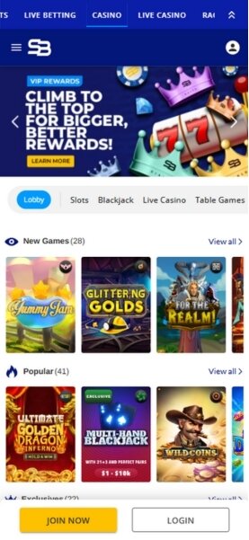 SportsBetting.ag mobile casino