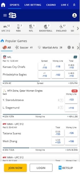 SportsBetting.ag mobile sportsbook