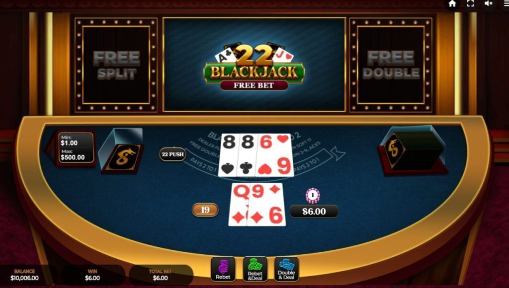 Blackjack 22 Push Win