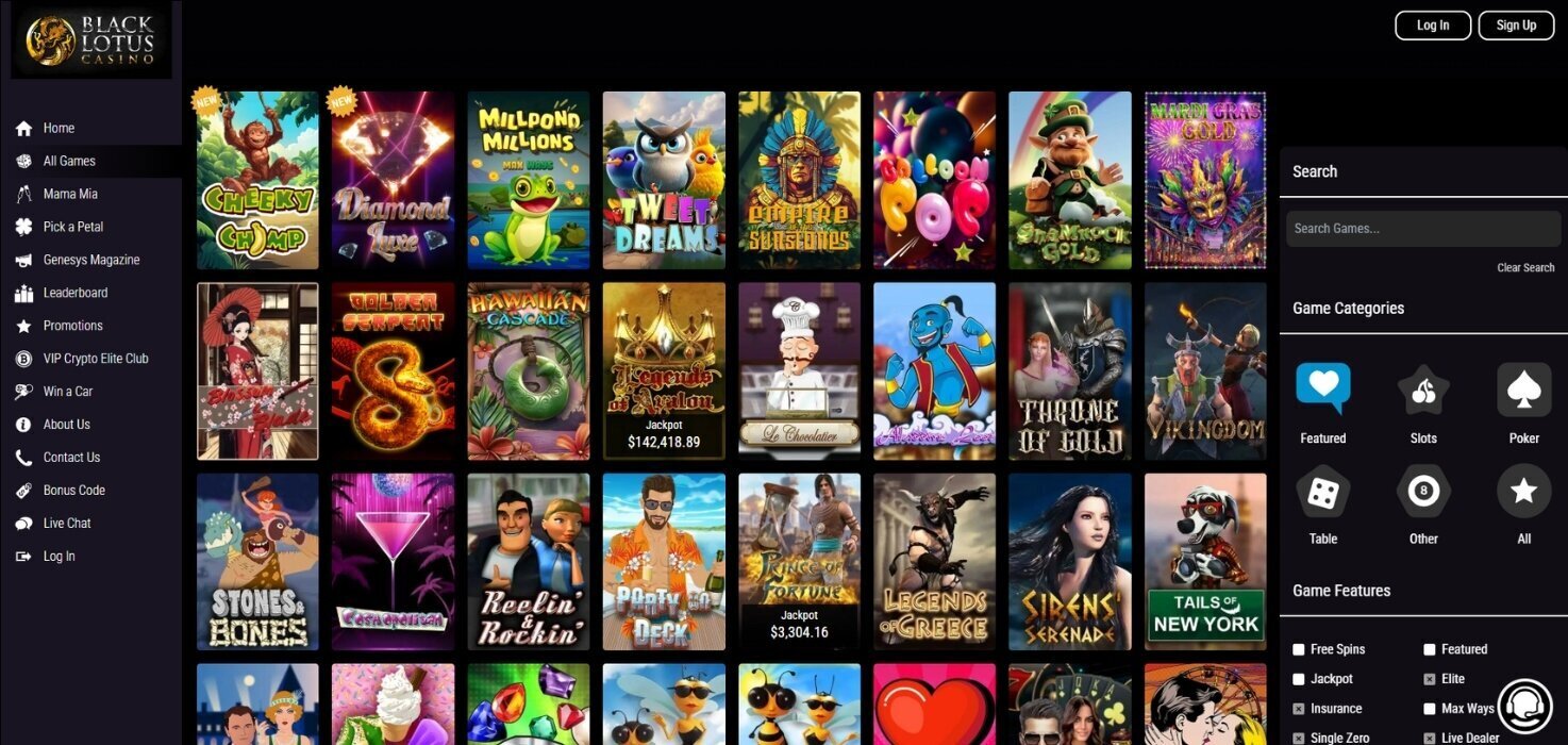 Black Lotus Casino Featured Games