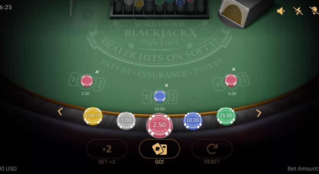 Blackjack Surrender X gameplay.