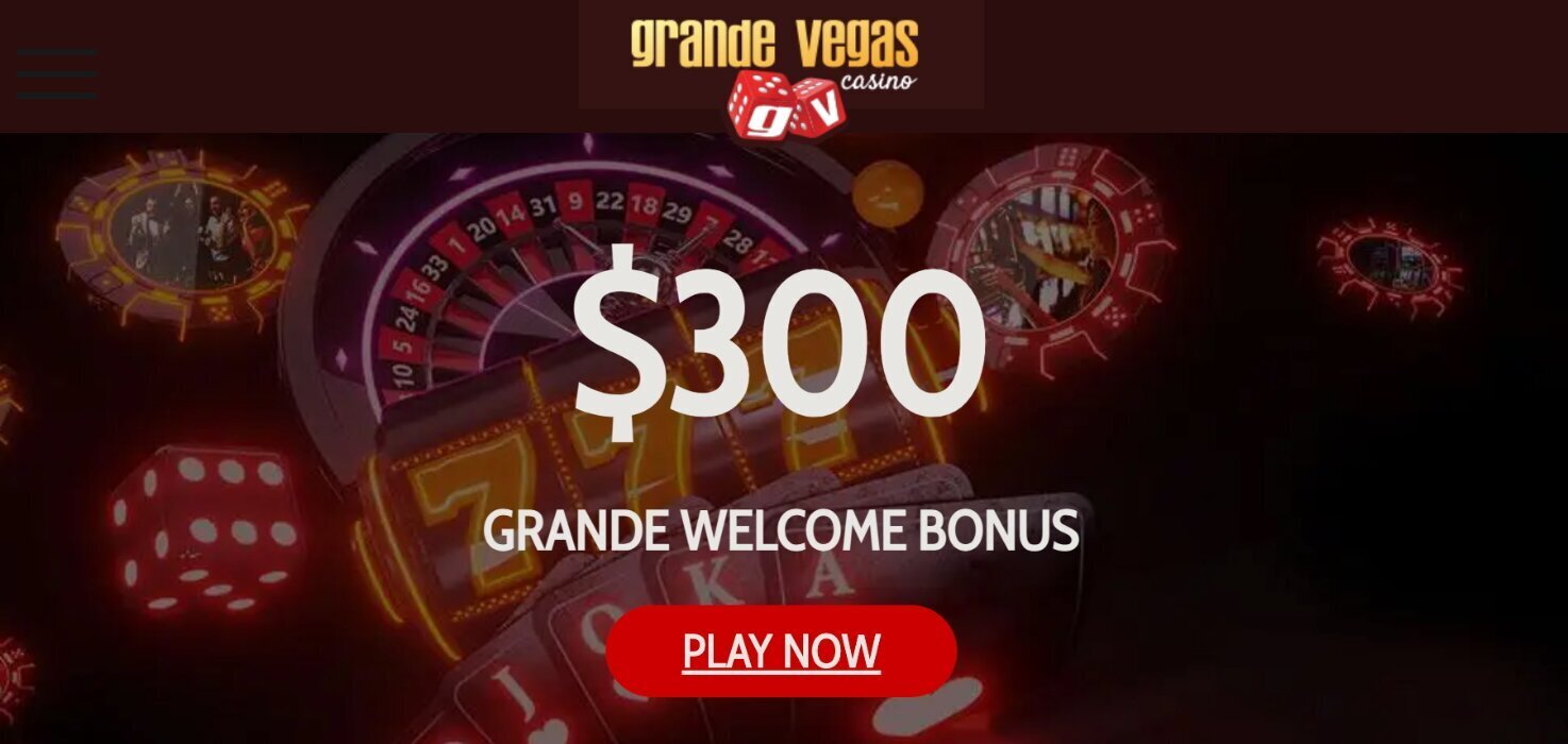 Grande Vegas Casino welcome page