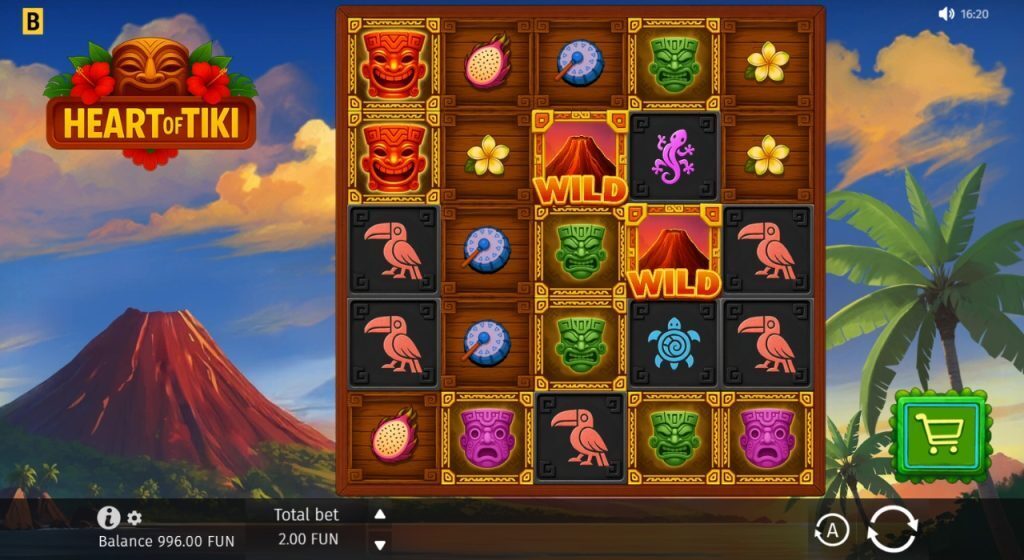 Heart of Tiki online slot gameplay.