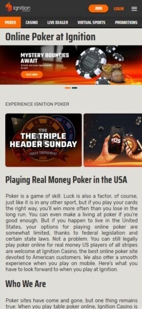 Ignition Casino Mobile Poker