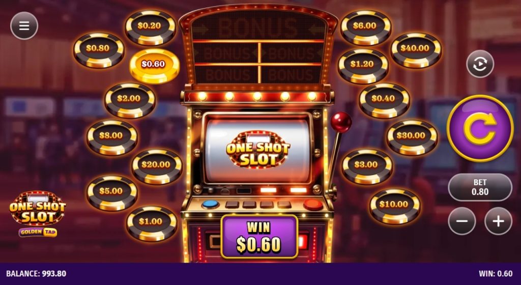 One Shot Slot specialty game gameplay.