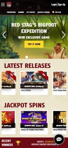 Red Stag Mobile Home Page