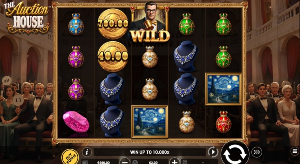 The Auction House online slot gameplay.