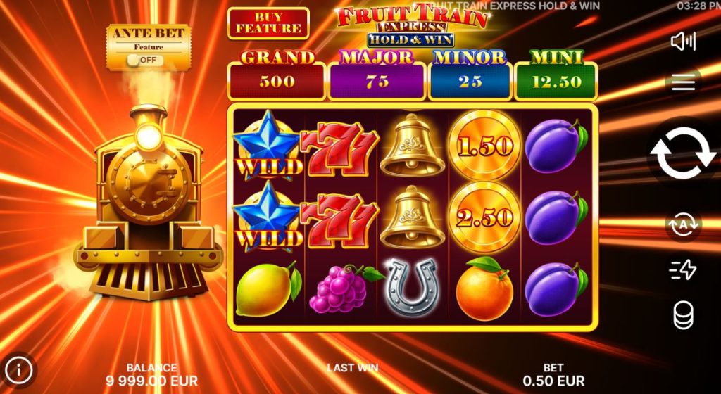 Fruit Train Express online slot gameplay.