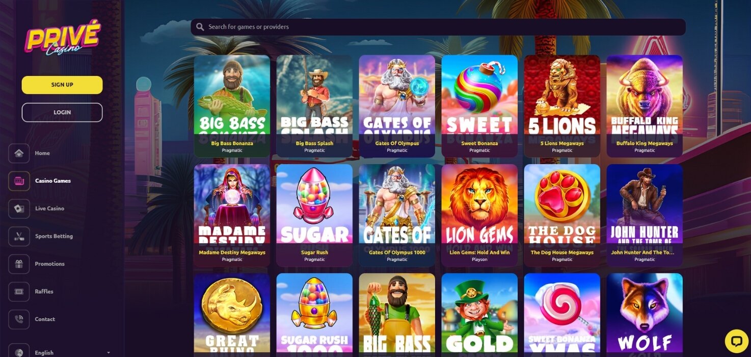 PriveCasino Games