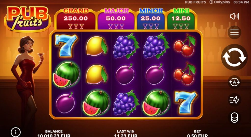 Pub Fruits online slot gameplay.