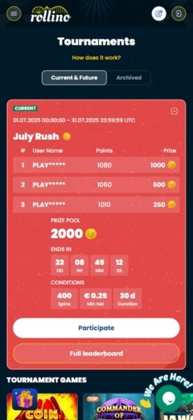 Rollino Mobile Tournaments