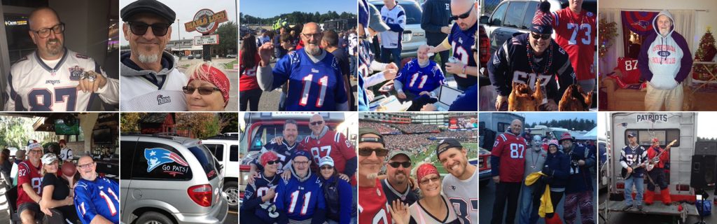 Photos of Phil, family, and friends during NFL tailgates