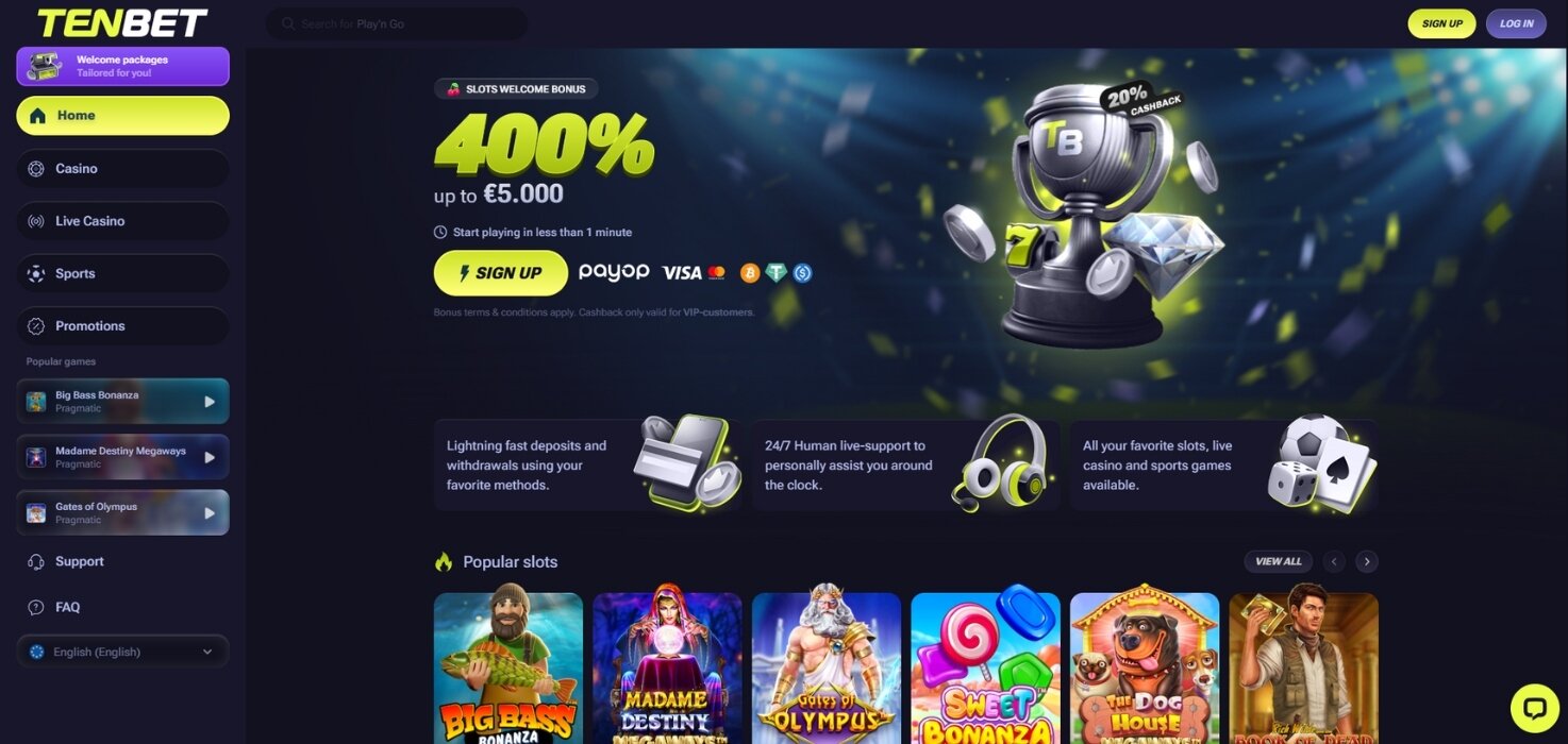 TenBet Homepage
