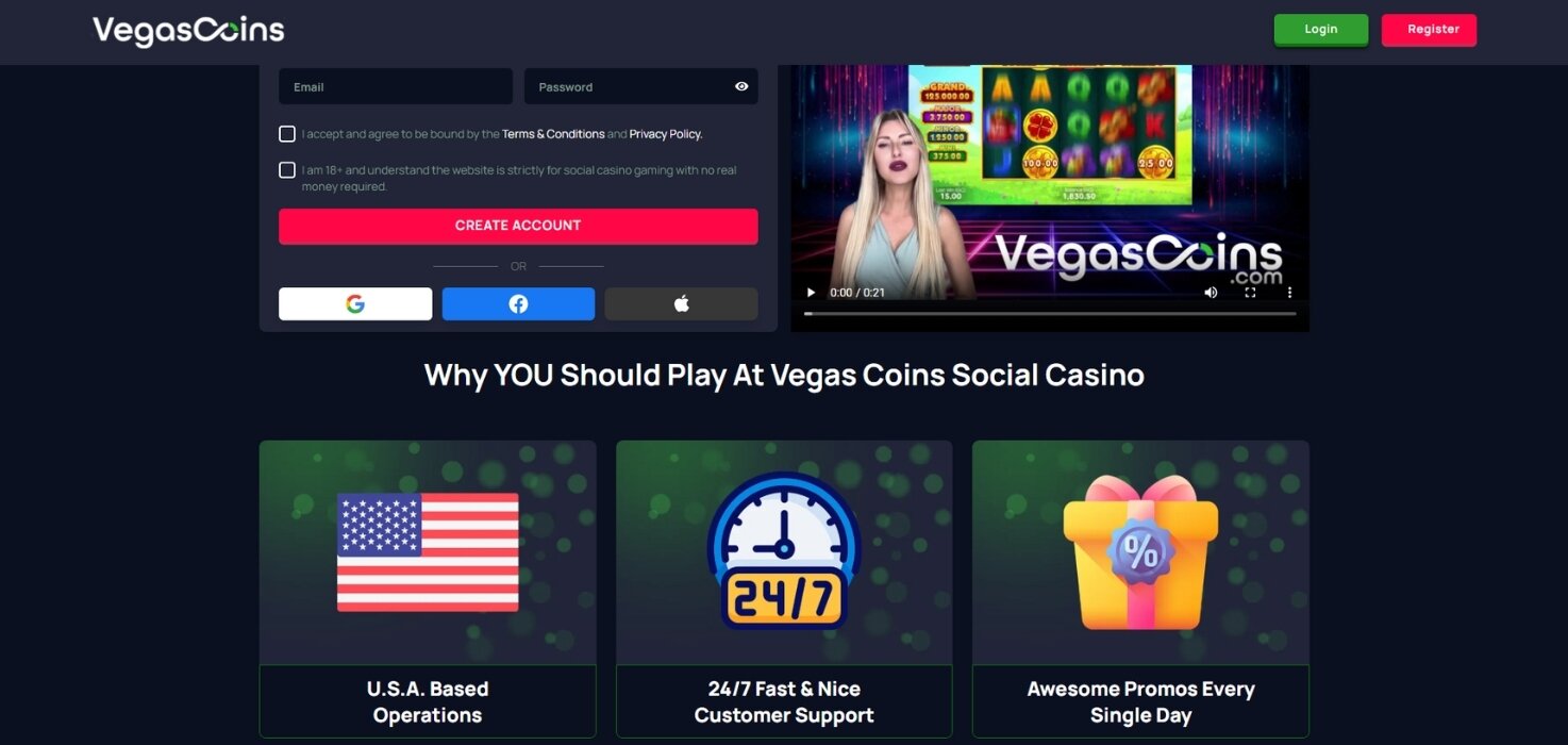 Vegas Coins Homepage