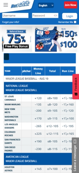BetPhoenix Mobile Sportsbook