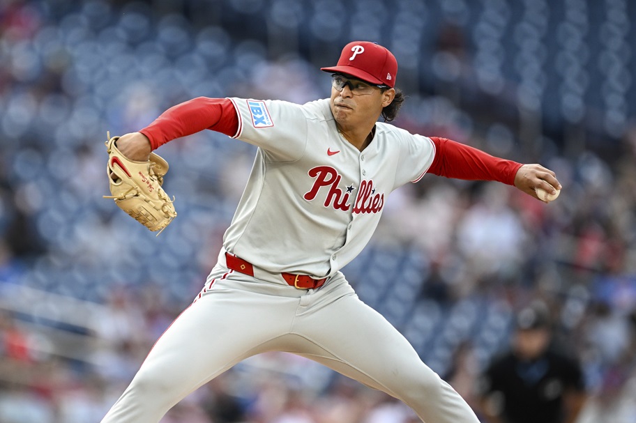 Jesus Luzardo of the Philadelphia Phillies throws a pitch.