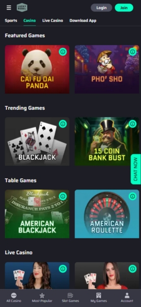 Lucky Rebel Mobile Casino