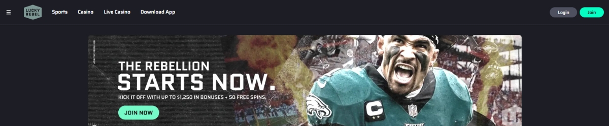 Lucky Rebel Sportsbook Bonus Banner