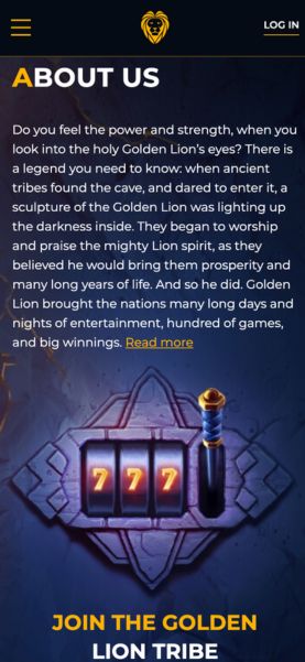Golden Lion about us on mobile