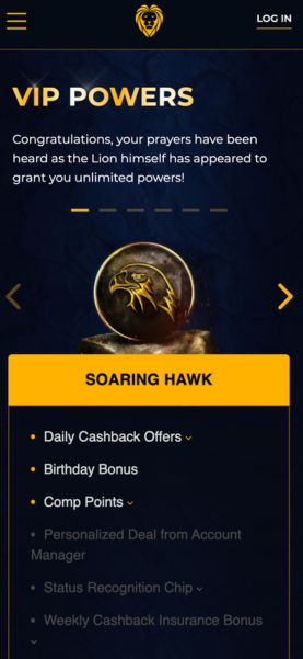 Golden Lion Loyalty program on mobile