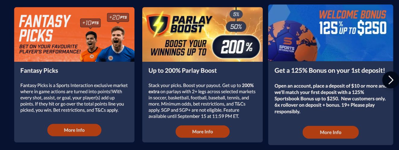 Sports Interaction promos