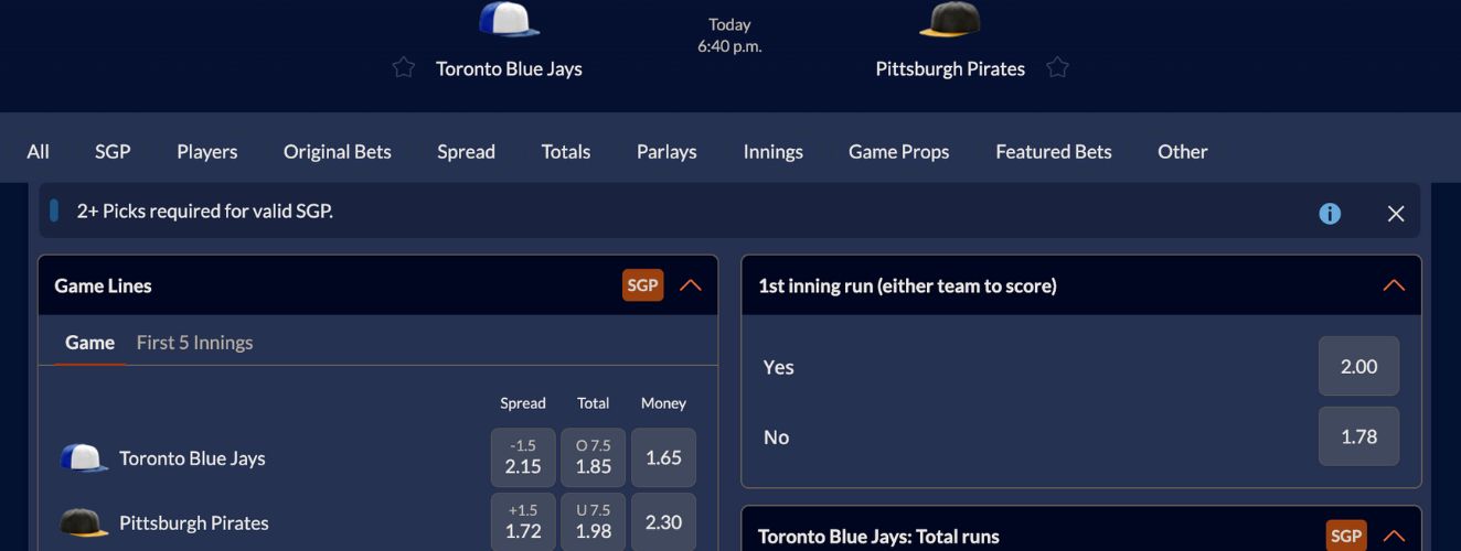 Sports Interaction sports betting