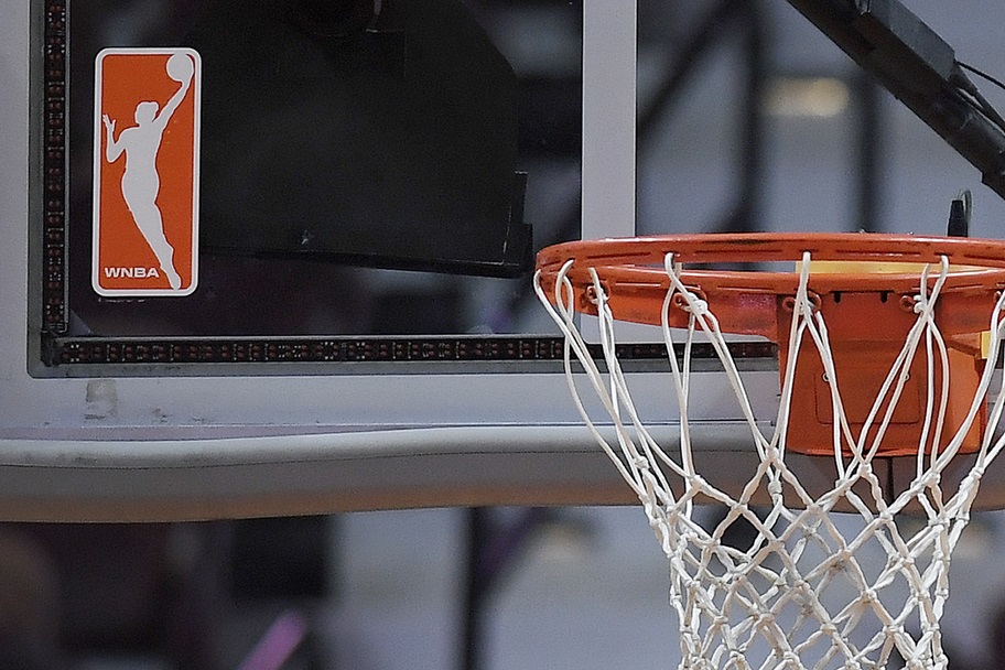 a picture of a WNBA backboard and rim