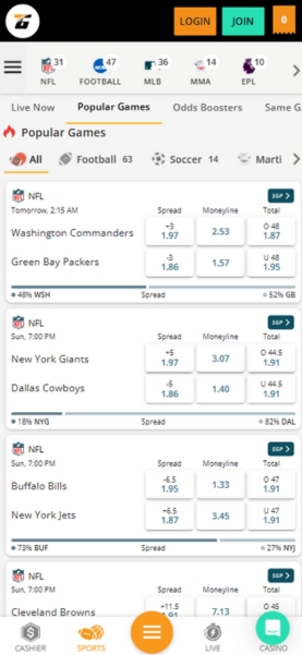 Tiger Gaming Mobile Sportsbook