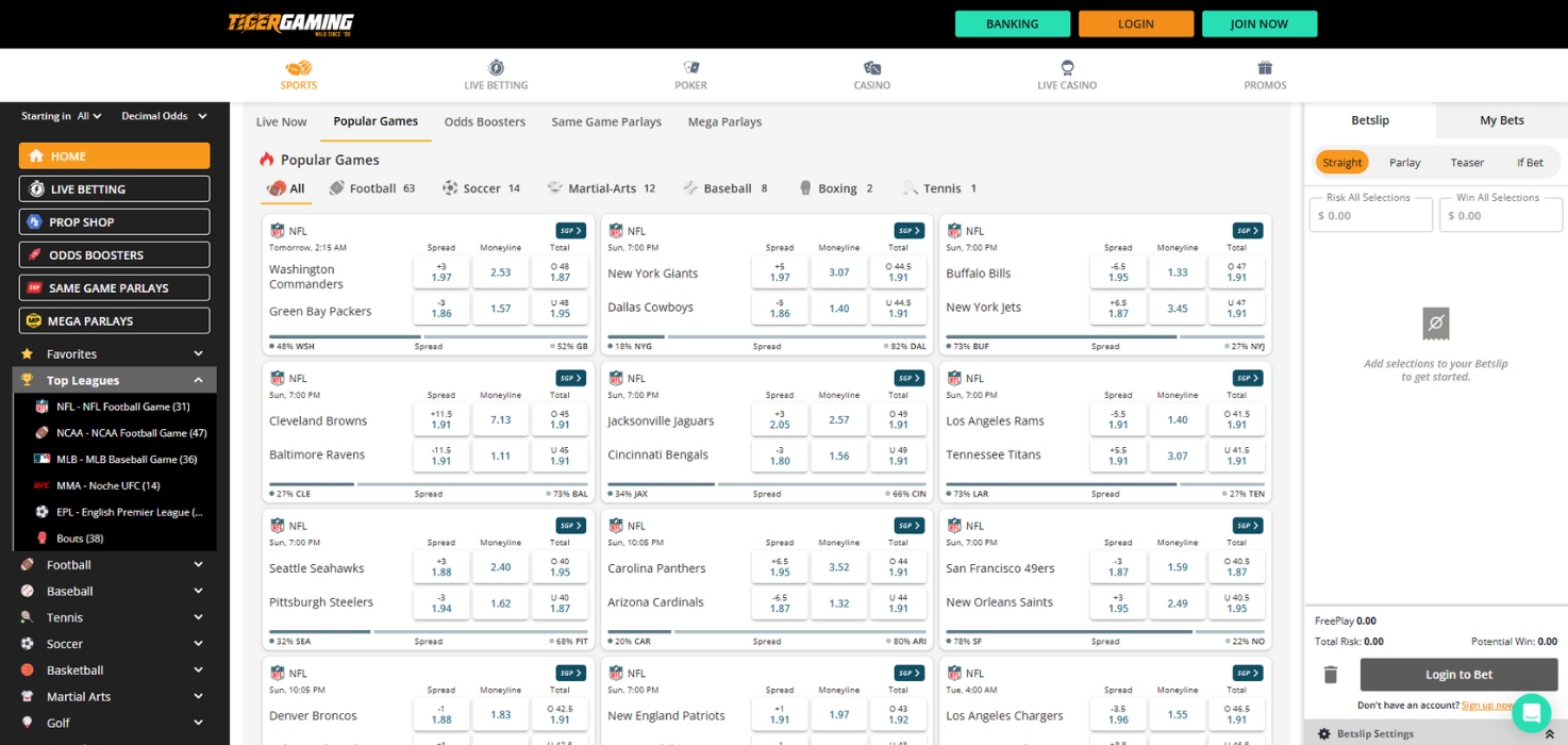 Tiger Gaming Sportsbook