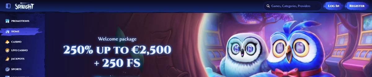 Spinight Casino welcome bonus