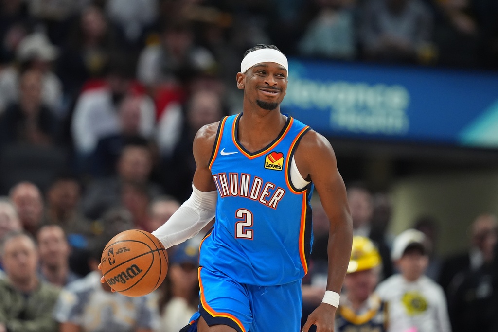 Oklahoma City Thunder's Shai Gilgeous-Alexander dribbles