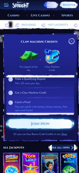 Spinight claw machine