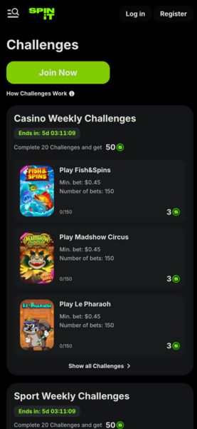 Spinit mobile challenges