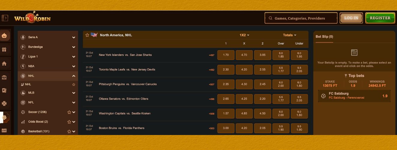 Wild Robin sports betting