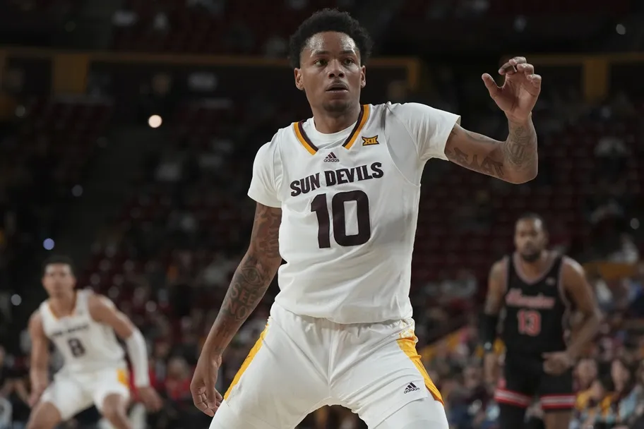 Former Arizona State players BJ Freeman plays defense during a game.