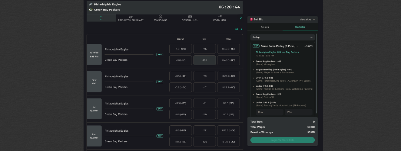 Lucky Rebel Same-Game Parlay