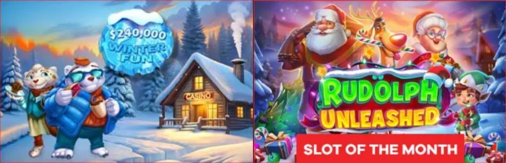 Everygame $240,000 Winter Fun and Rudolph Unleashed Slot Promo